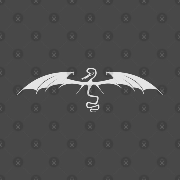 Dragon Tattoo silhouette (white) by DMBarnham