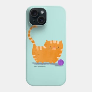Cat with a ball of wool Phone Case