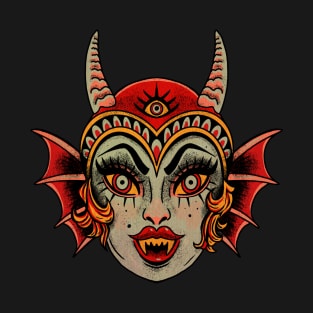 She-Devil Traditional Tattoo Design T-Shirt