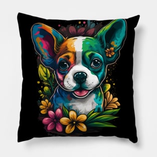 Colorful puppy Dog design #1 Pillow