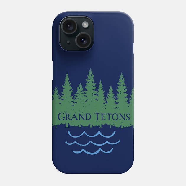 Grand Teton National Park WY Hiking Camping Tree Graphic Phone Case by Pine Hill Goods