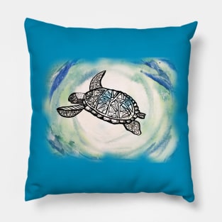 Watercolor sea turtle Pillow