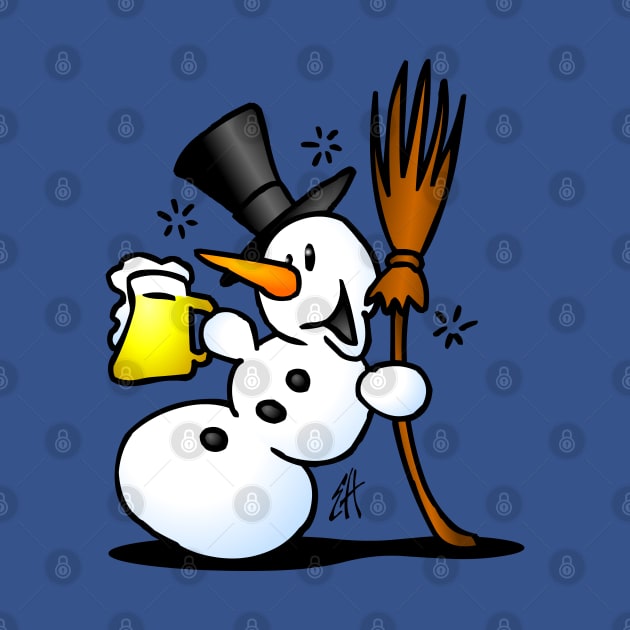 Snowman drinking by Cardvibes