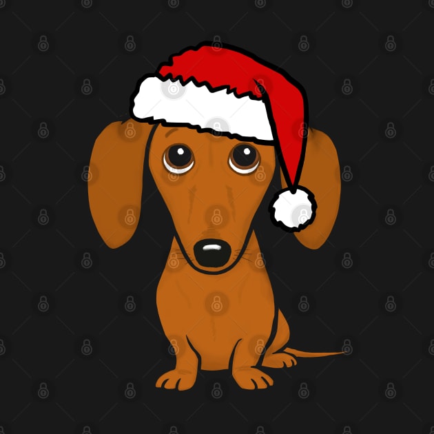 Dachshund Wearing A Santa Hat Cute Wiener Dog Christmas by Coffee Squirrel