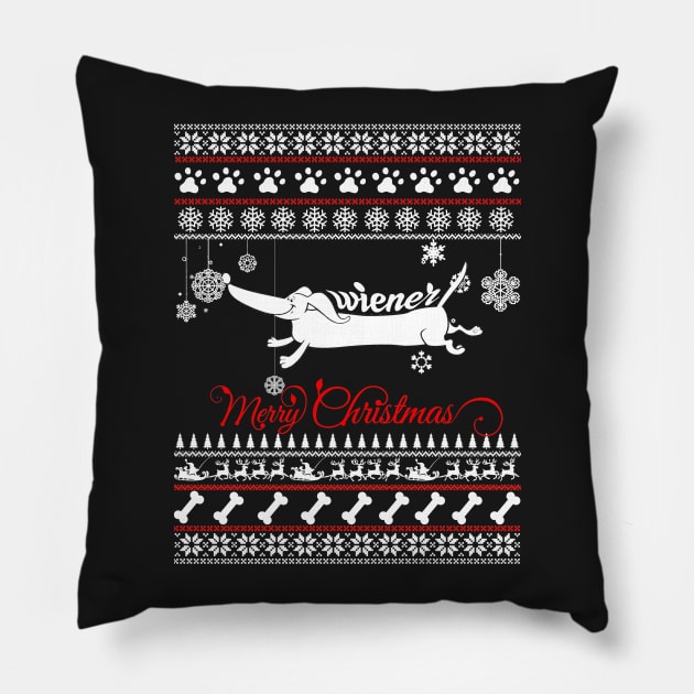 Merry Christmas DOG Pillow by irenaalison