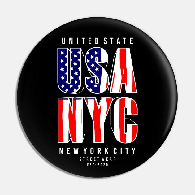 United State USA NYC Pin by Mako Design 