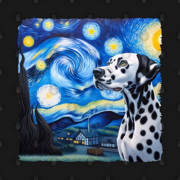 Starry Dalmatian Dog Portrait - Pet Portrait by starry_night