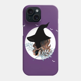 Silueta de una bruja bella Phone Case