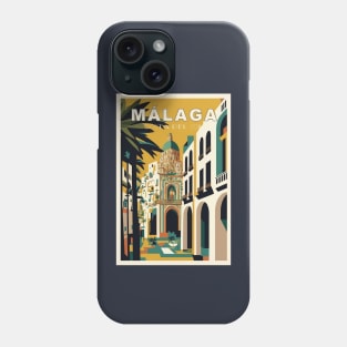 Malaga Costa Del Sol Vintage Art Advertising Tourism Print Phone Case