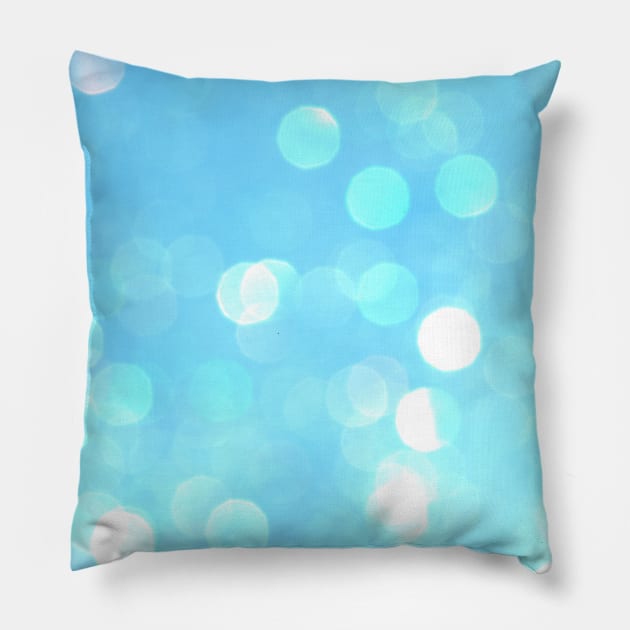 Aqua Blue Sparkles Pillow by NewburyBoutique