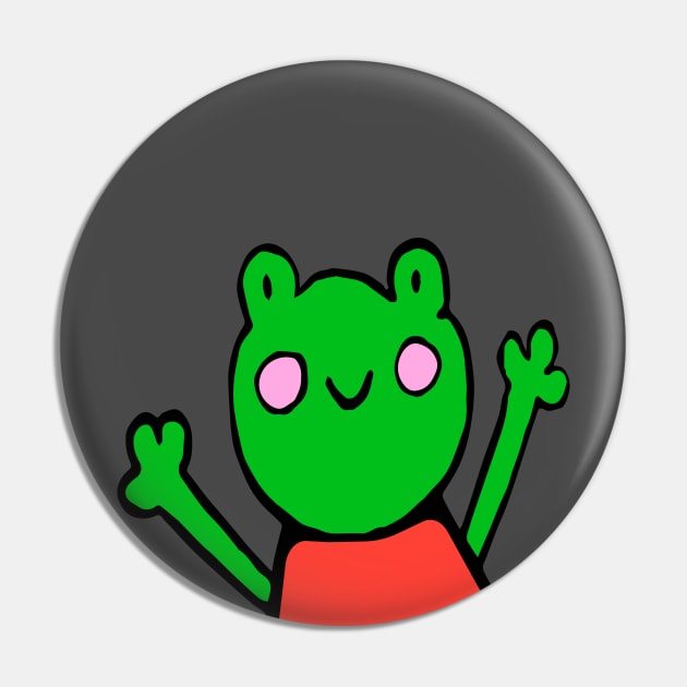 Kawaii Froggie cartoon Pin by Psychedelic Fox