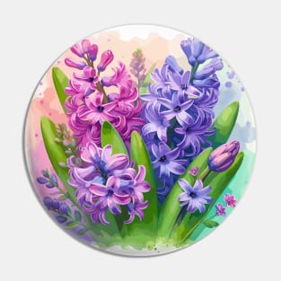 Hyacinth Flowers Pin