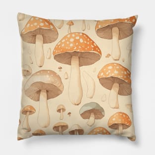 Vintage seamless pattern of mushrooms Pillow