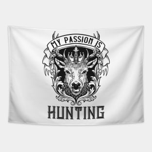 Hunter Deer Illustration Hunting Gifts Tapestry