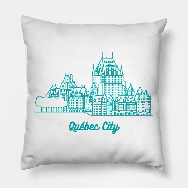 Quebec City skyline v2 Pillow by scotmccormack