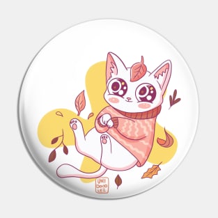 Kawaii autumn cat Pin