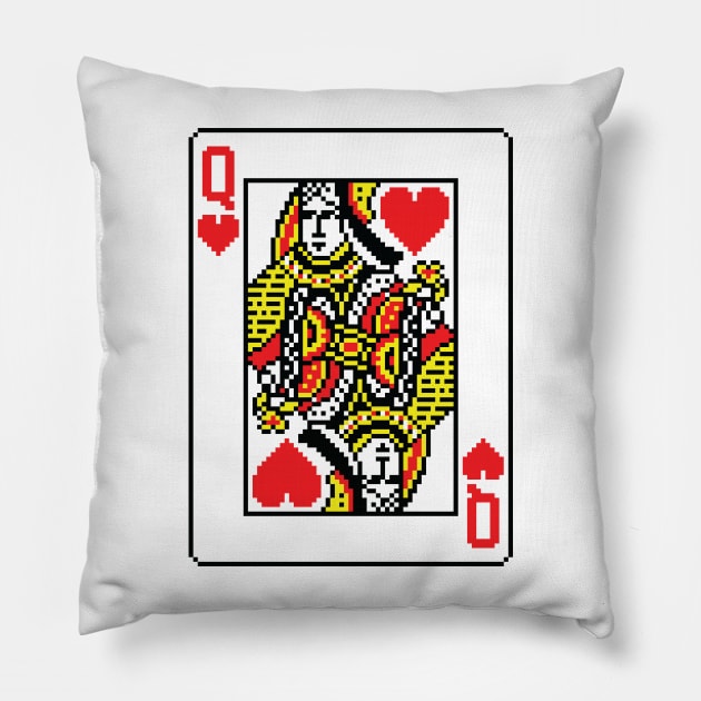 Queen of Hearts Pixel Art Pillow by inotyler