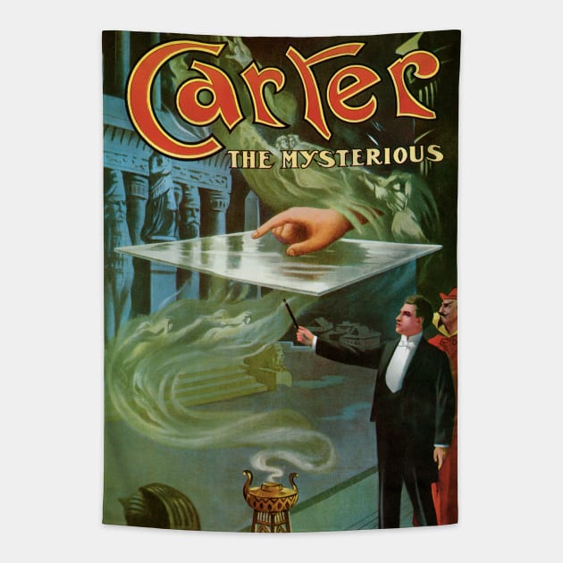 Vintage Magic Poster Art, Carter the Mysterious Tapestry by MasterpieceCafe