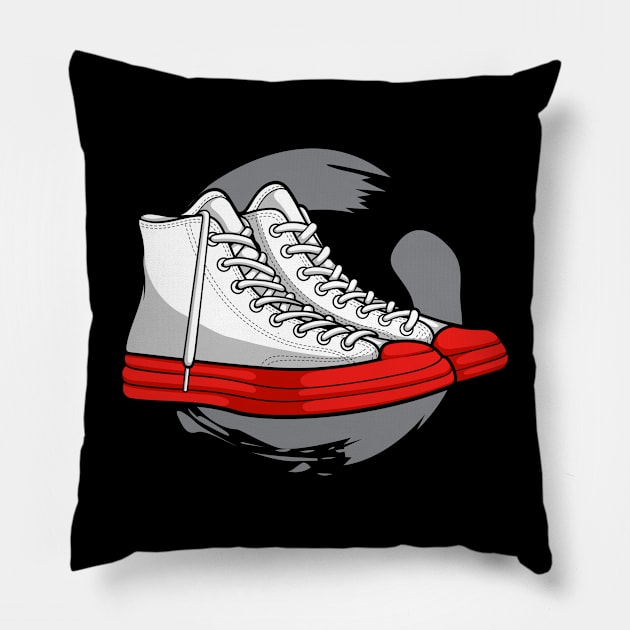 Egret Red Midsole Sneaker Pillow by milatees