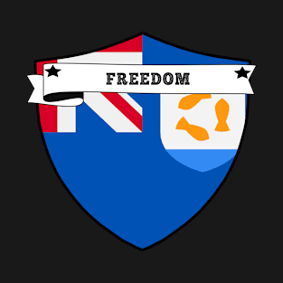 ANGUILLA FREEDOM, ANGUILLA COUNTRY SHIELD, MINIMALIST ANGUILLA FLAG, I LOVE ANGUILLA , BORN IN ANGUILLA T-Shirt