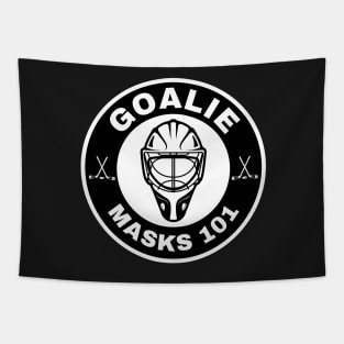 GoalieMasks101 - Black and White Logo Tapestry