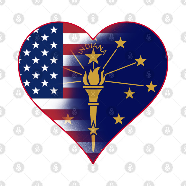 State of Indiana Flag and American Flag Fusion Design by Gsallicat