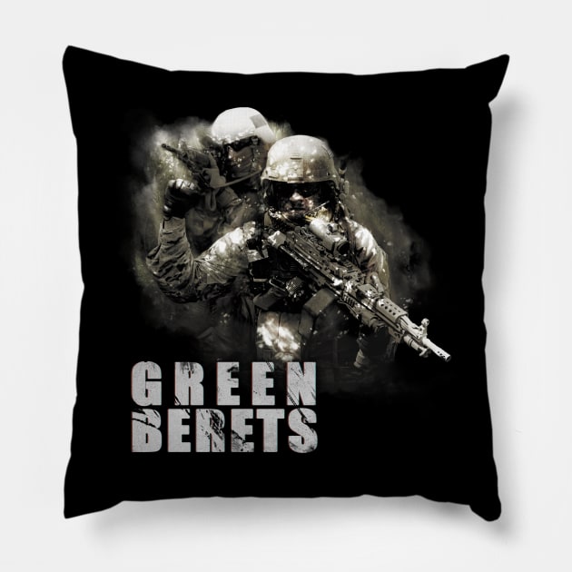 Green Berets Special Forces in Action Pillow by Getmilitaryphotos