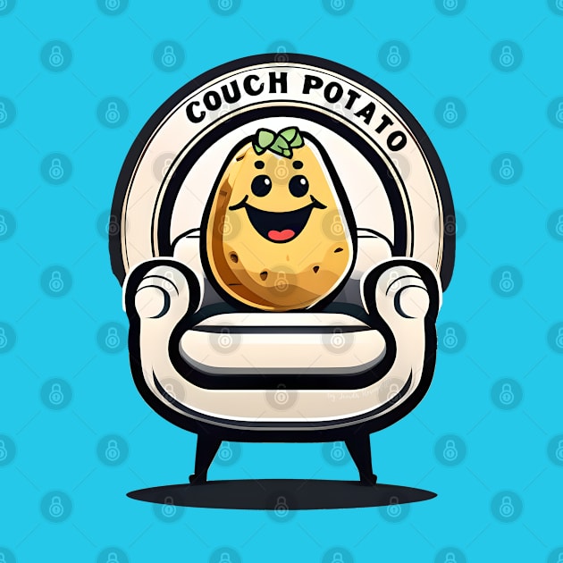 cute couch potato on an armchair by by Joerdis Rosenpfeffer