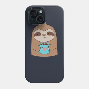 Cute Coffee Sloth T-Shirt Phone Case