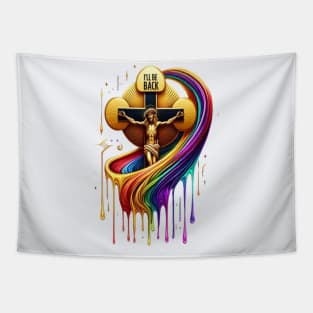 Contemporary Artistic Design of Crucified Figure Tapestry