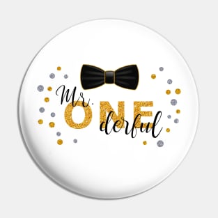 Mr. Onederful birthday shirt for boy, birthday boy, first birthday Pin