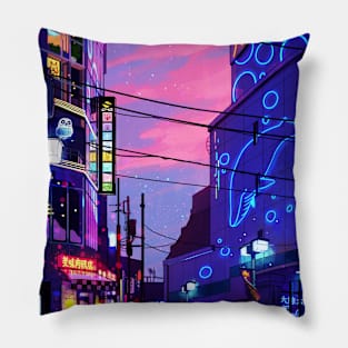 Night Walk In the Whale Street Pillow