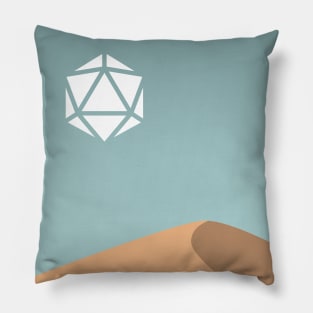 Minimalist Desert Landscape D20 Dice Sun Pillow