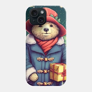 Charm and Cheer: Festive Paddington Bear Christmas Art Prints for a Whimsical Holiday Celebration! Phone Case