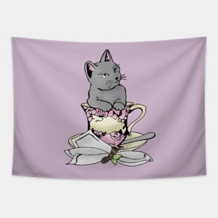 Teacup Kitty Tapestry