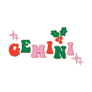 Groovy Aesthetic Christmas Gemini T-Shirt