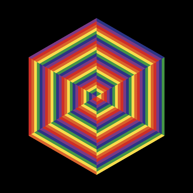 Split Rainbow Hex by n23tees