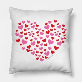 Red And Pink Hearts Pillow