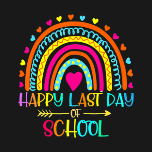 Happy Last Day Of School 2022 Teacher Student Graduation Rainbow T-Shirt