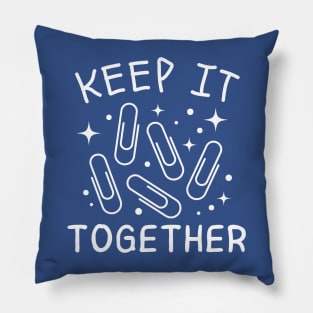 Keep It Together: Funny Paper Clips Design Pillow