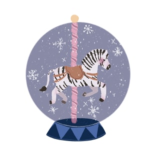 Zebra Snow Globe T-Shirt