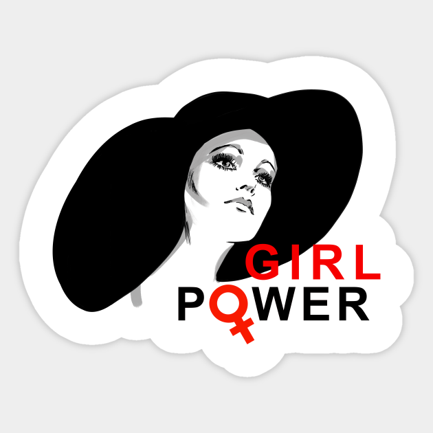 Minimalist print for feminists - Girl Power Feminism - Sticker