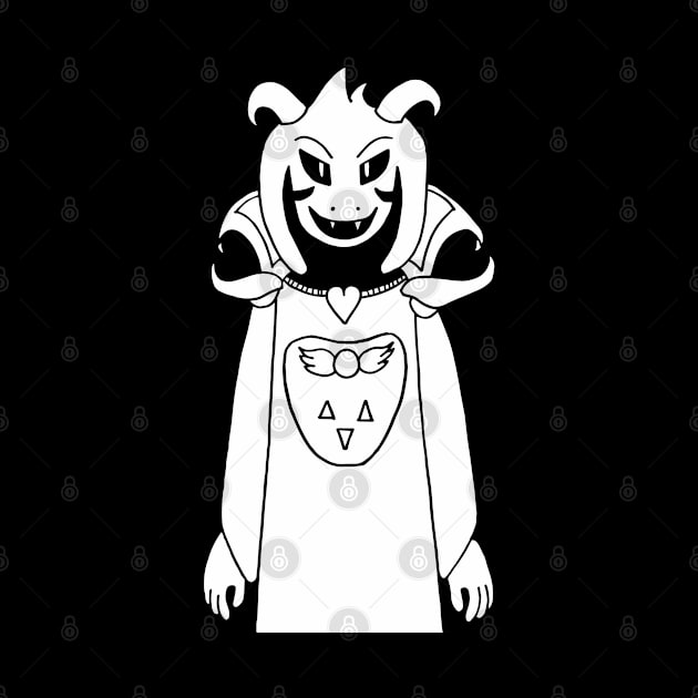 Asriel Undertale Simple Black and White Design by Irla