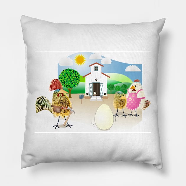 Two Scrambled Eggs - Family Album 1 Pillow by Kartoon