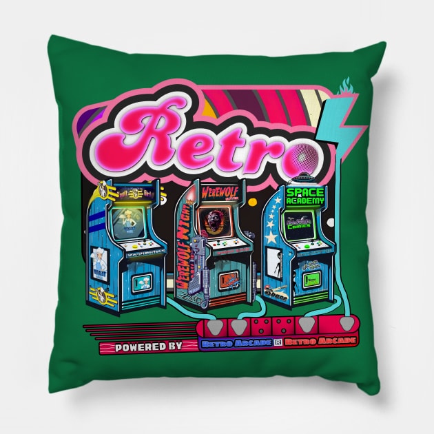Powered By Retro Pillow by Invad3rDiz