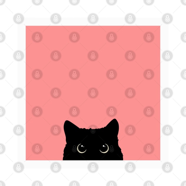 sneaky black cat in pink by by fend