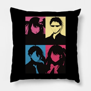 Oshi no Ko or My Star All Anime MC : Ai Hoshino, Ichigo Saitou, Aquamarine, and Ruby in Awesome Minimalist Vintage Pop Art Design Pillow