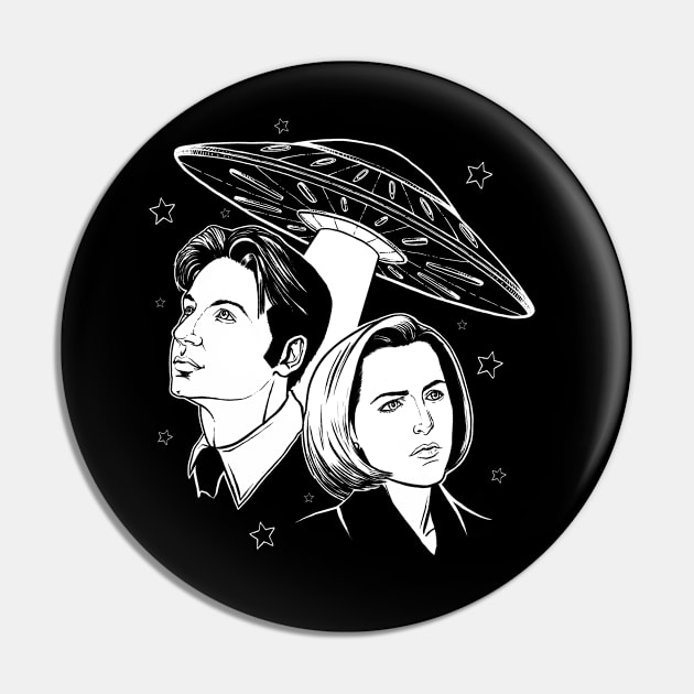 Mulder and Scully Pin by jleonardart