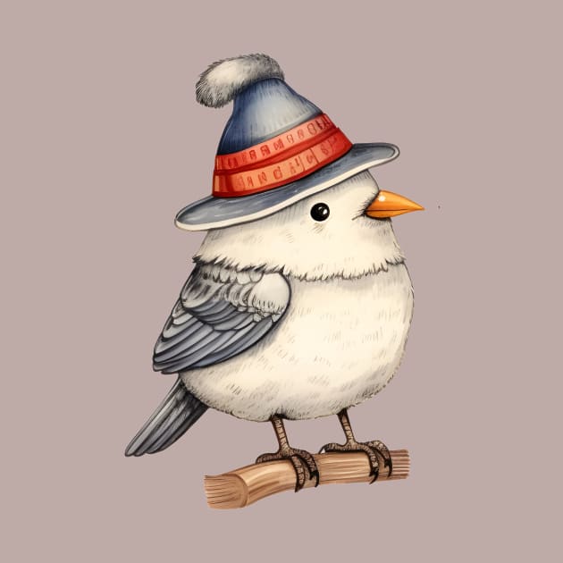 Cute Little Bird Wearing Hat by YoulStyle