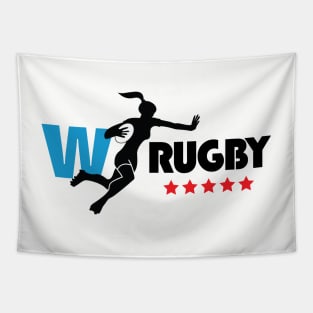 Womens Rugby - Dark Text Tapestry